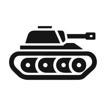 recommend clip art: Black silhouette military weapon tank icon design