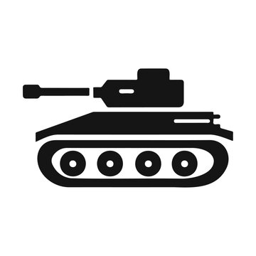 recommend clip art: Black silhouette military weapon tank icon design