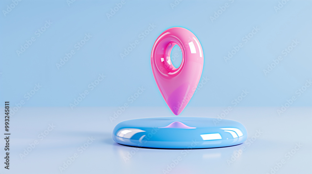 Poster location pin and map pointer design concept for navigation and travel