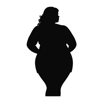 recommend clip art: Overweight woman silhouette vector illustration transparent background