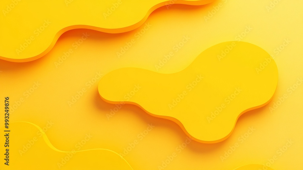 Aufkleber folded paper effect. yellow backdrop. 3d rendering of paper maze.