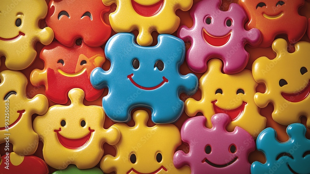 Poster A stylized flat design of a social media post sharing a word puzzle game score with emojis and reactions from friends popping up Large space for text in center Stock Photo with copy space