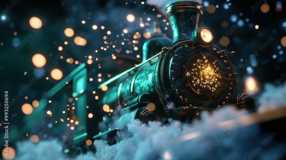 Poster a digital interface with steam punk inspired visuals displaying a game menu, featuring iconic steam 