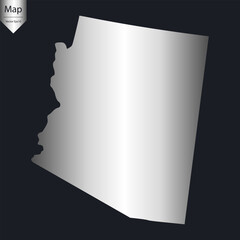 Abstract - High Detailed Silver Map of Arizona. Vector illustration eps10.	
