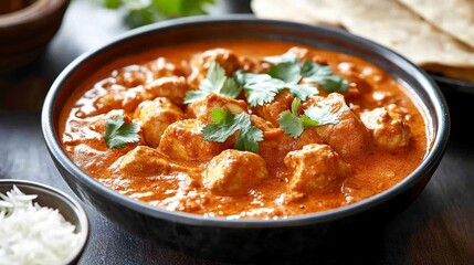Rich and creamy butter chicken is a beloved Indian dish.