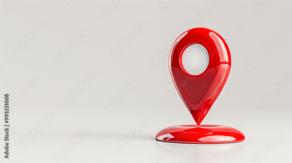 Poster location pin and map marker on clean background for navigation and directions
