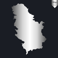 Abstract - High Detailed Silver Map of Serbia. Vector illustration eps10.	

