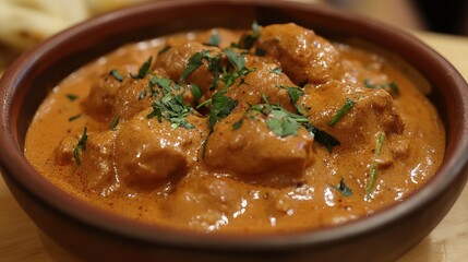 Rich and creamy butter chicken is a beloved Indian dish.