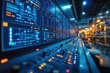 Control Panel in a Modern Industrial Facility