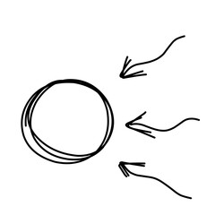 Hand Drawn Circle And Arrow 