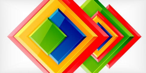 Colorful squares with reflections abstract background design. Vector Illustration For Wallpaper, Banner, Background, Card, Book Illustration, landing page