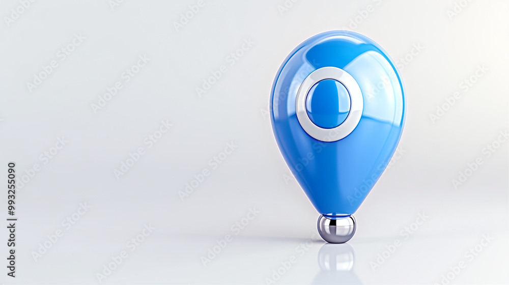Poster location pin map marker blue design for navigation and location tracking