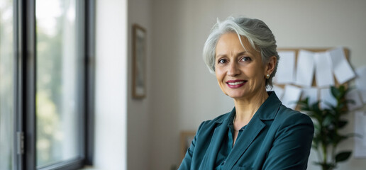 collaborating, older technical specialist stands, woman with willingness, against background early afternoon, elegant and fantastic