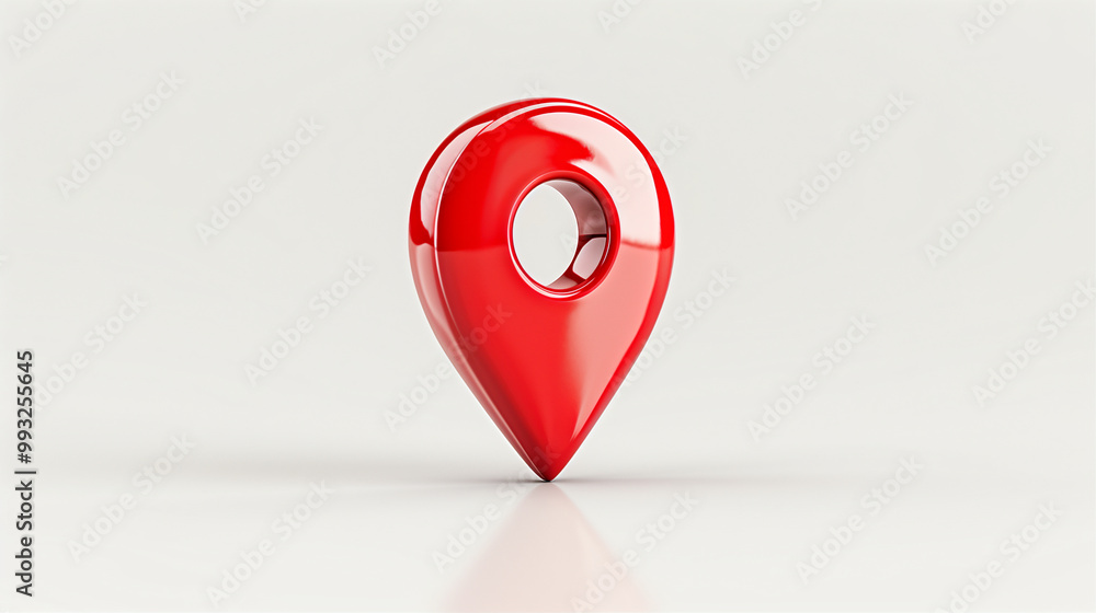 Poster location pin icon on a clean background symbolizing navigation and mapping perfect for digital appli