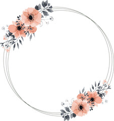 flower frame background with watercolor