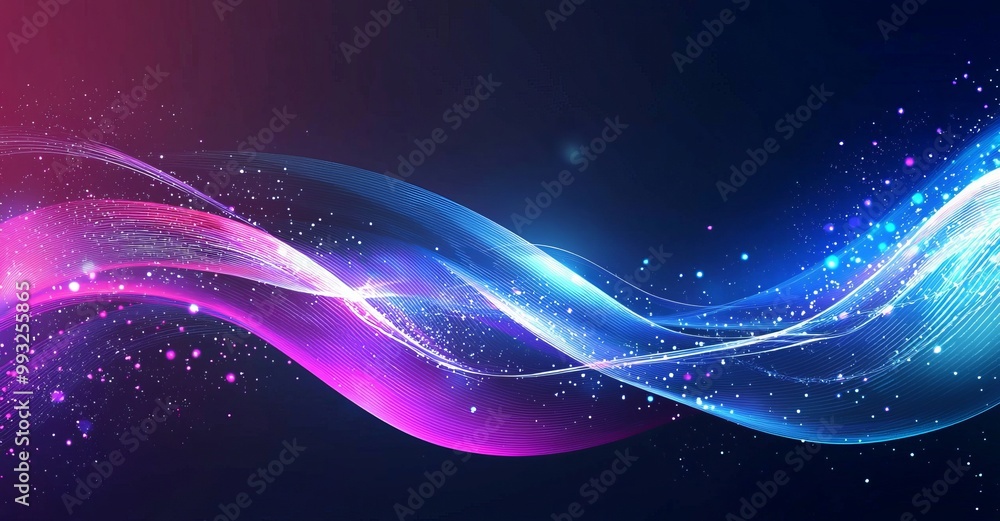 Poster 3d illustration of data transmission channel with motion of digital data stream. business analytics 