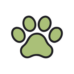 Cartoon Animal Paw Emoji Icon Isolated stock illustration