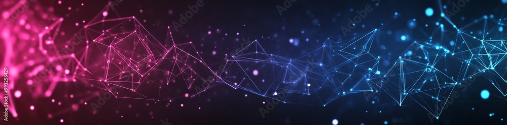 Poster science and technology background with polygons. network connection structure. 3d.