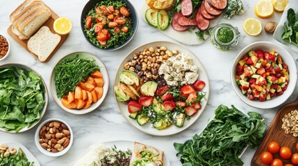 Fresh and Colorful Healthy Food Display