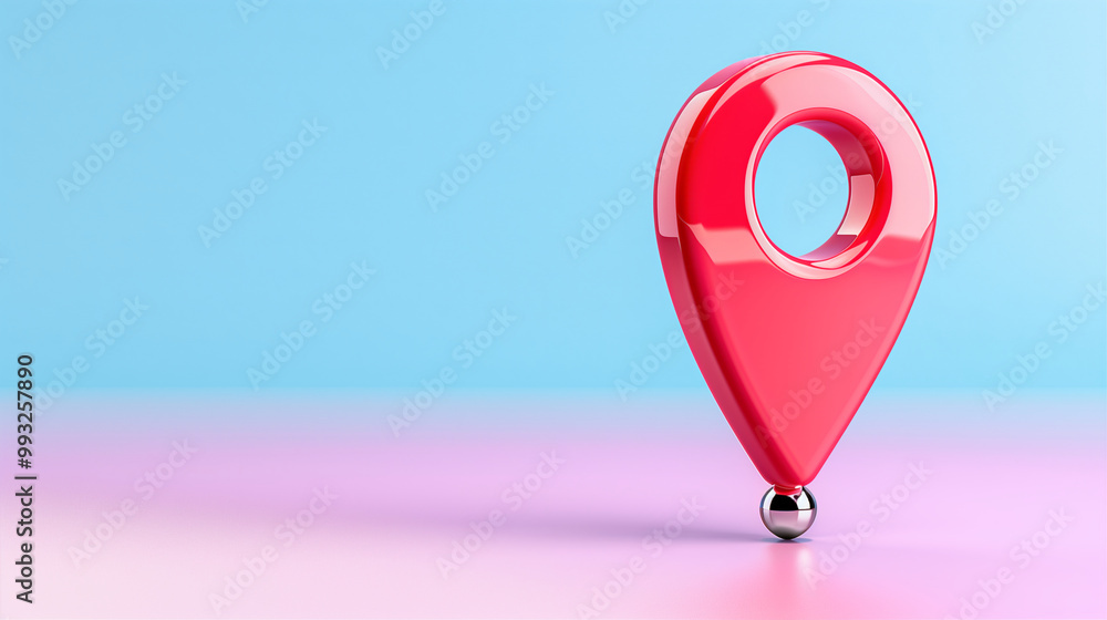 Poster location pin on vibrant background for map navigation and geolocation