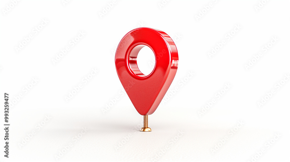 Poster location pin marker 3d model red design for map navigation and location tracking