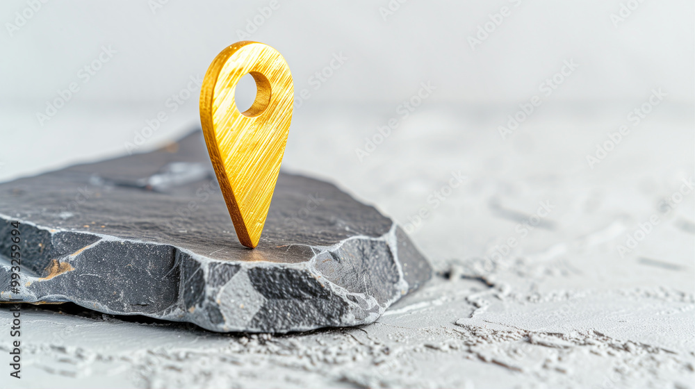 Poster location marker on a stone surface modern design and style for navigation and location services