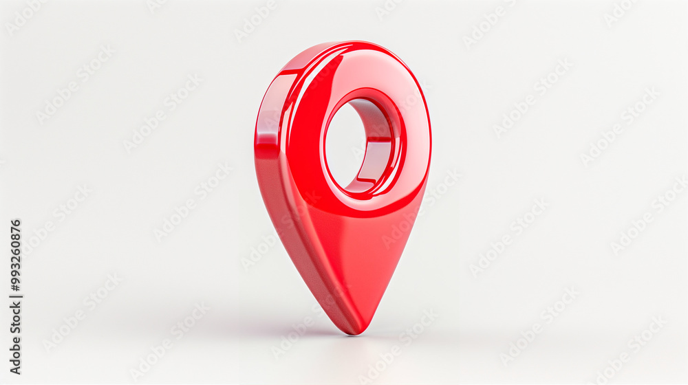 Poster pin location map marker icon in vibrant red color 3d design for navigation