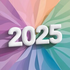 Happy New Year 2025 Celebration 3D text Social Media Post Template