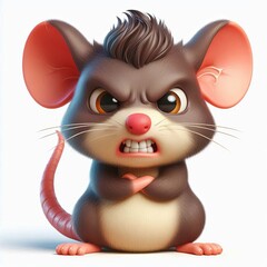 cute Angry rat boy 3d Generative aI

