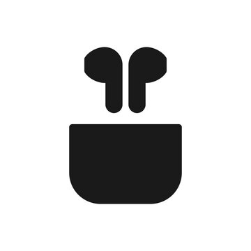 Earphone pair icon. Earpods or earbuds icon vector. Color editable