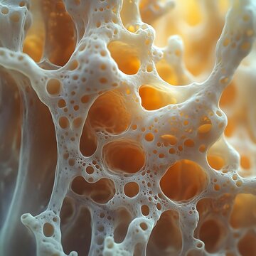 3D Illustration of  Porous Bone Structure,  Osteoporosis, Bone Health