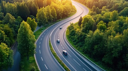 Scenic Highway Connectivity Through Lush Greenery