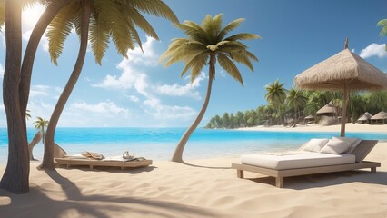 beach with palm trees