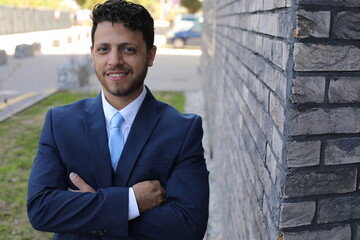 Handsome bearded man wearing a cute suit 