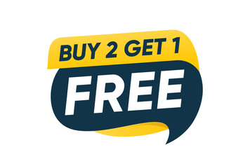 Buy two get one free offer sale, banner vector design