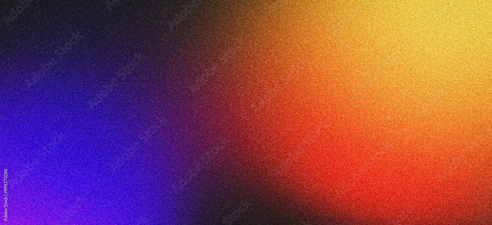 Canvas Prints grainy noise texture background, blue red orange abstract vibrant glowing color gradient shape on bl