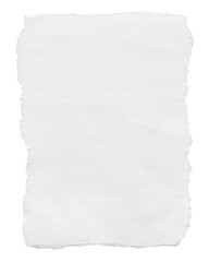 White sheet of paper. Old ripped paper torn isolated.	