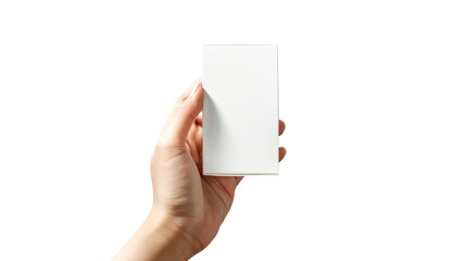 White Medicine Box Mockup Held in Hand, Perfect for Health Products
