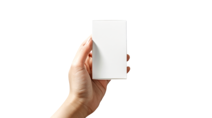 White Medicine Box Mockup Held in Hand, Perfect for Health Products
