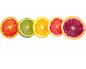 Vibrant Fruit Slices Isolated on transparent background