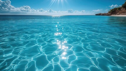 crystalclear water in a serene swimming pool reflecting sunlight and creating gentle ripples across the surface embodying the essence of summer and relaxation