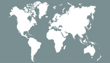 Obraz premium World map. Grey modern vector map. Silhouette map