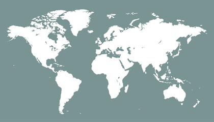 Fototapeta premium World map. Grey modern vector map. Silhouette map