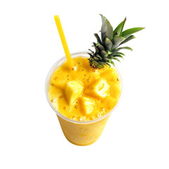 Plastic Cup with pinapple Smoothie Mockup