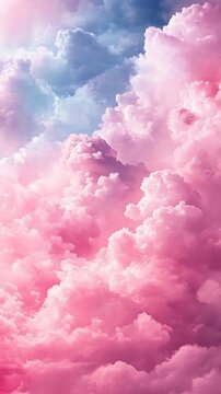 Pink Clouds Abstract Background Illustration - Dreamy Pink and Blue Sky