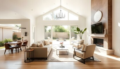 Living room with sofa and coffee table at home
