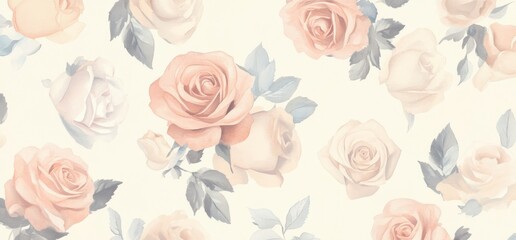 Flowers, leaves, and a floral print background on canvas is a triptych in the Interior, art category.