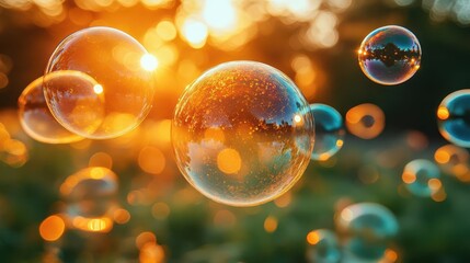 diverse group of kids joyfully playing with bubbles outdoors their laughter and excitement capture the essence of childhood and carefree moments