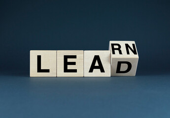 Wooden blocks spelling LEARN TO LEAD