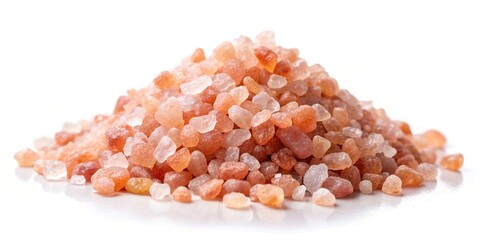 kitchen, wellness, culinary,pink Himalayan salt, white background, isolated, macro, health, spa, gourmet, organic, Macro close up of pink Himalayan salt on a white background isolated